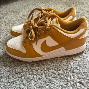 Nike women dunk Sneakers in Mustard Yellow and White